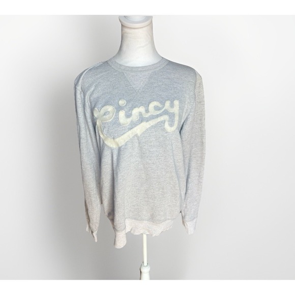 Homage Crew Gray White Embroidered Sweater Cincy Size M Unisex Pullover Crewneck - Picture 1 of 6